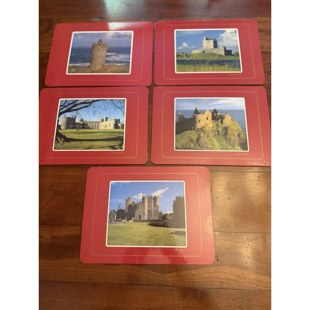 Vintage Irish Castles Cork Backed Placemats Lot of 5 Boxed Made in Ireland